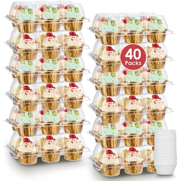 Contenedores apilables para cupcakes Meolibour, 6 unidades x 40 juegos