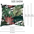 thumbnail image 2 of GZHJMY Decorative Throw Pillow Covers Set of 2, Soft Pillow Cases Tropical Paradise Leaves, Square Cushion Cases Pillowcases for Sofa Bed Couch Car Home 16"x16" Home Decor, 2 of 4
