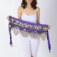 thumbnail image 3 of Zigzag Velvet Coin Egyptian Cabaret Fusion Belly Dance Hip Scarf Belt Skirt Wrap, 3 of 4