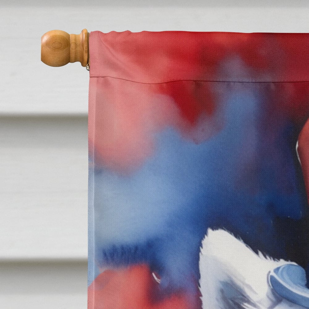 Samoyed Patriotic American House Flag 28 in x 40 in