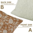 thumbnail image 4 of Throw Pillow Cover by Fabdivine 14"X14" Hand Block Print Design, Orange, Shillong, 4 of 9
