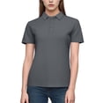 thumbnail image 2 of LNWUY Women's Shirts Short Sleeve Quick Dry Collared Shirts Business Casual Office Tees Tops Athletic Tennis Golf Clothes Gray M, 2 of 6