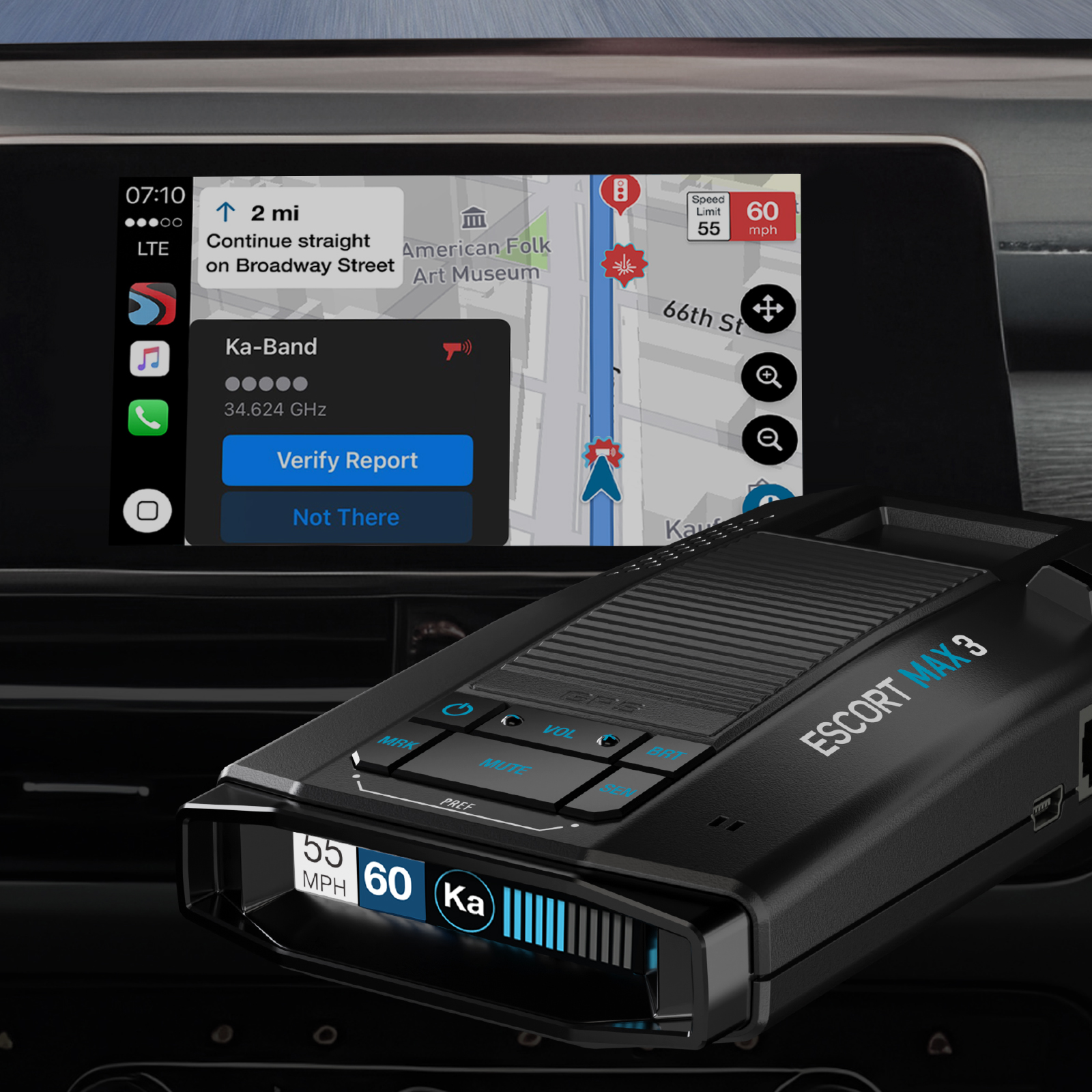 ESCORT MAX 3 Radar Detector, AutoLearn GPS, Extreme Range, Advanced Filtering, Apple CarPlay, New - image 8 of 12