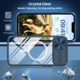 thumbnail image 3 of Clear Case Compatible with iPhone 14 MagSafe with Sliding Camera Cover Protector, [Strong Magnets][Anti Yellow] Acrylic Back Soft Frame Cover for iPhone 14 6.1" (Deep BLue), 3 of 12