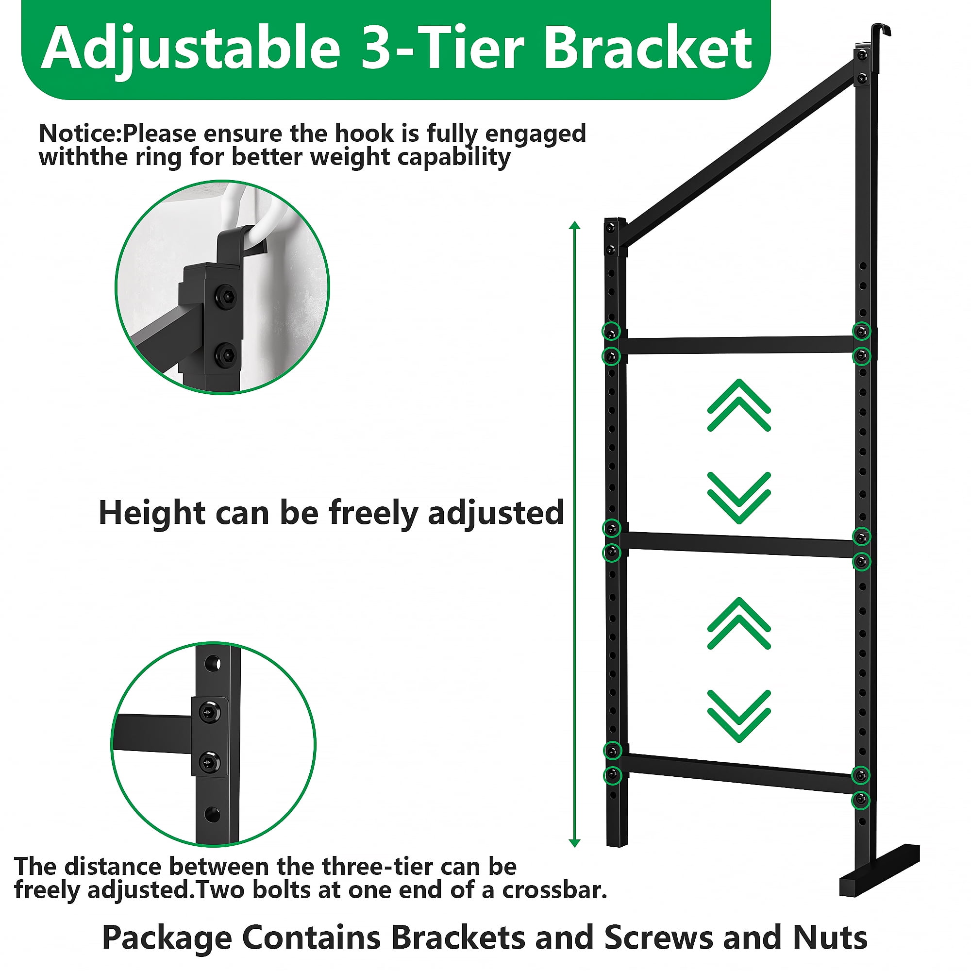 Heavy-Duty Shipping Container Shelving 4-Pack - Adjustable 3-Tier Steel Shelves, 800lb Load Rating per Bracket for Garage & Workshop Storage