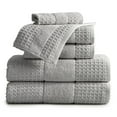 thumbnail image 2 of Market & Place 100% Cotton Waffle Weave 6-Piece Bath Towel Set, Light Grey, 2 of 6