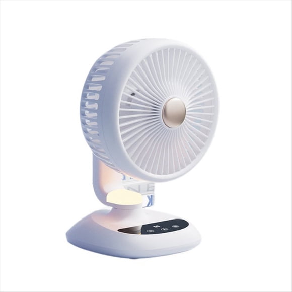 Ventilador de Escritorio USB de 6 Velocidades, Portátil, con Luz, Ideal para Dormitorio, Oficina, Viajes y Alfombrilla Antideslizante A