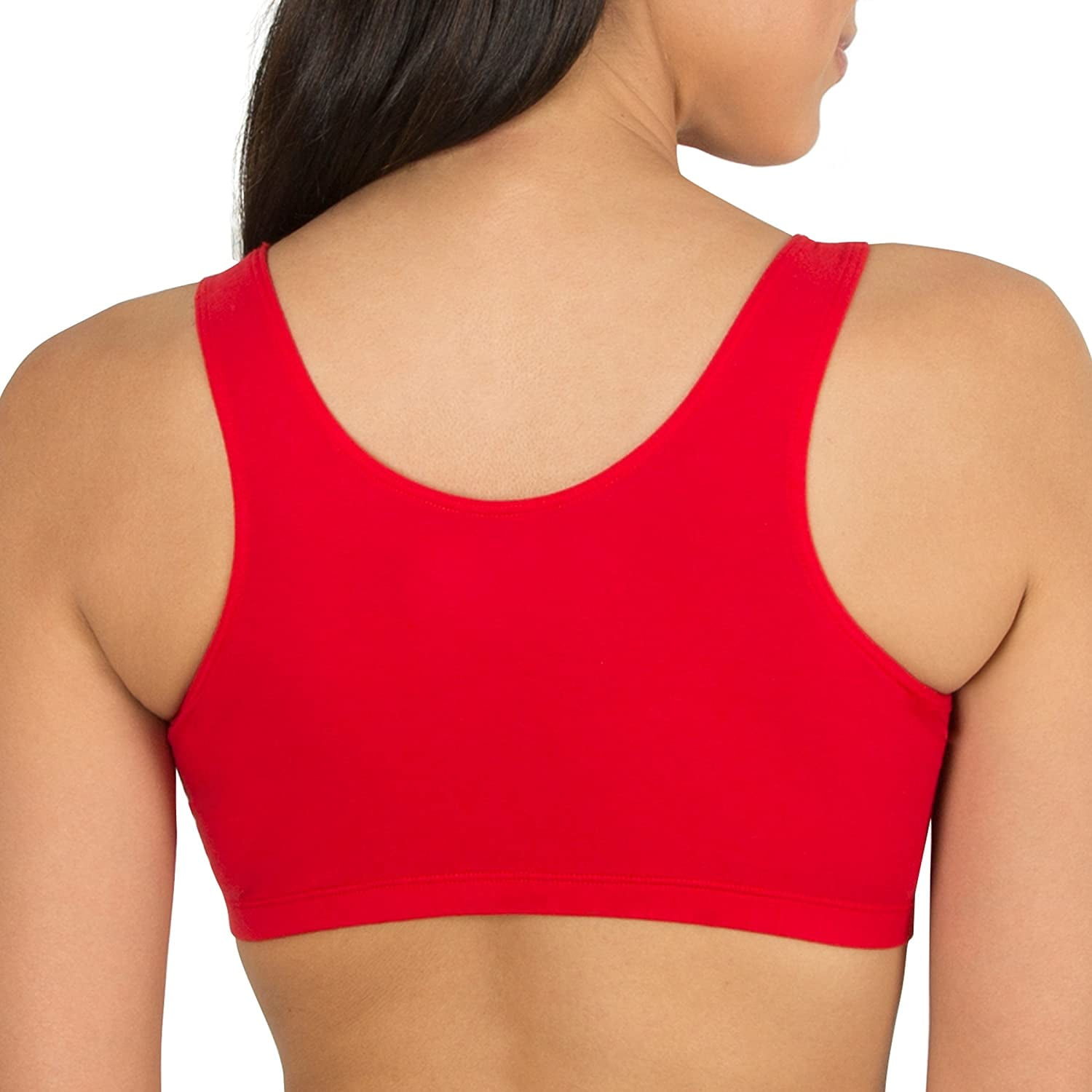 red and white sports bra