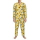thumbnail image 3 of Fotbe Navy Blue Leaf Sunflower Pijama de Hombre con Estampado de Manga Larga, Conjunto de 2 Piezas, Ropa de Dormir Suave y Cómoda con Bolsillos-Medium, 3 of 7