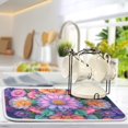 thumbnail image 2 of Yayeee Dish Drying Mat for Kitchen Counter Ultra Absorbent Easy Clean Pad 24x18", Light Purple Flowers, 2 of 7