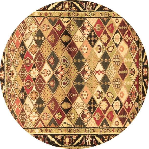 Ahgly Company Indoor Round Persian Brown Traditional Area Rugs, 5' Round