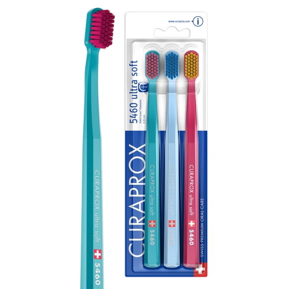 Curaprox CS 5460 Brosse à Dents Ultra Douce – Soins des Dents et des Gencives pour Adultes / Poils de Curen Super Doux pour un Nettoyage Doux / Bleu Pâle, Paquet Unique
