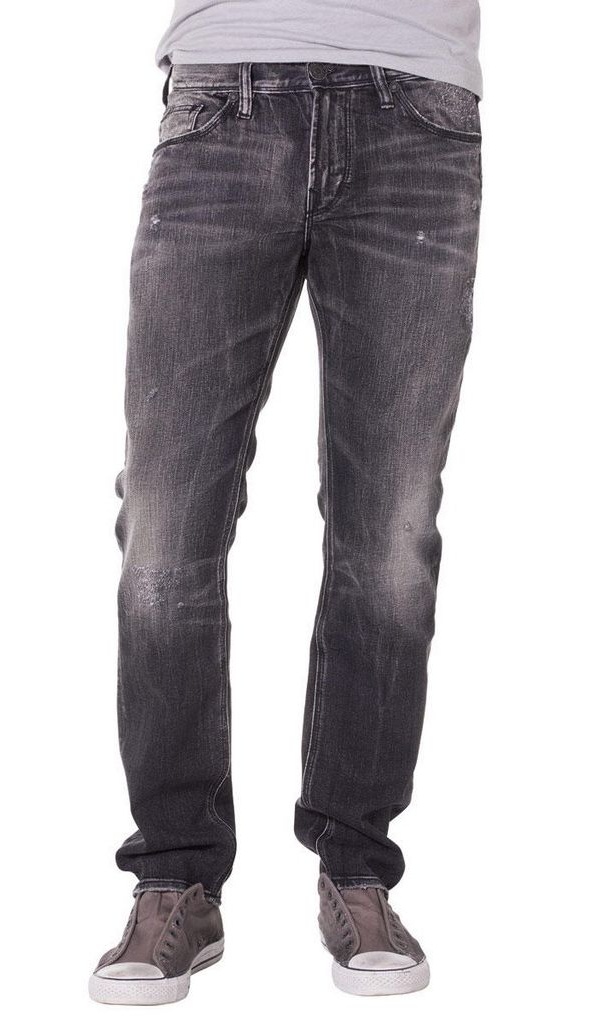 Silver Jeans Denim Mens Konrad Destructed Black M12270SYB497 - Walmart.com