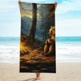 thumbnail image 3 of ZFLMY Bear Forest Campfire Beach Towel for Women, Ultra-Soft Microfiber, Bathroom, Beach, Yoga, Camping, Hiking, 100% Polyester Material 55.1x27.6in, 3 of 7