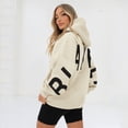 thumbnail image 4 of Sudaderas con Capucha de Moda para Mujer, Sudaderas Holgadas de Gran Tamaño, Camisetas de Larga, Corte Holgado. Albaricoque M, 4 of 9