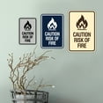 thumbnail image 3 of Signs ByLITA Portrait Round Caution Risk Of Fire Sign (Black Gold) - Large, 3 of 5