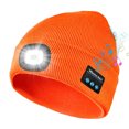 thumbnail image 1 of Gorra Beanie Bluetooth Bosttor con luz, auriculares y altavoz incorporados - regalo para hombres, mujeres y adolescentes - naranja, 1 of 3