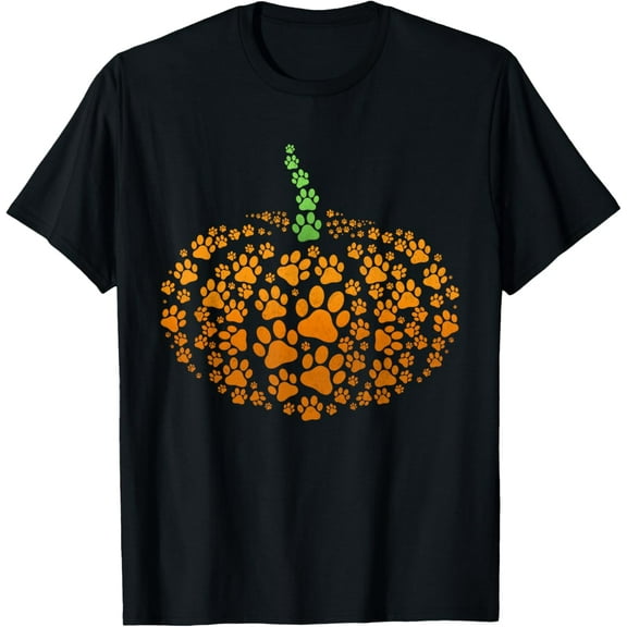 Paw Print Pumpkin Halloween T-Shirt