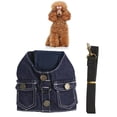 thumbnail image 1 of Arnés De Chaqueta Vaquera Para , Arnés De Chaleco Vaquero Suave, Cómodo Y Transpirable Con Correa De Nailon Para Mascota, Y Gato, 1 of 7
