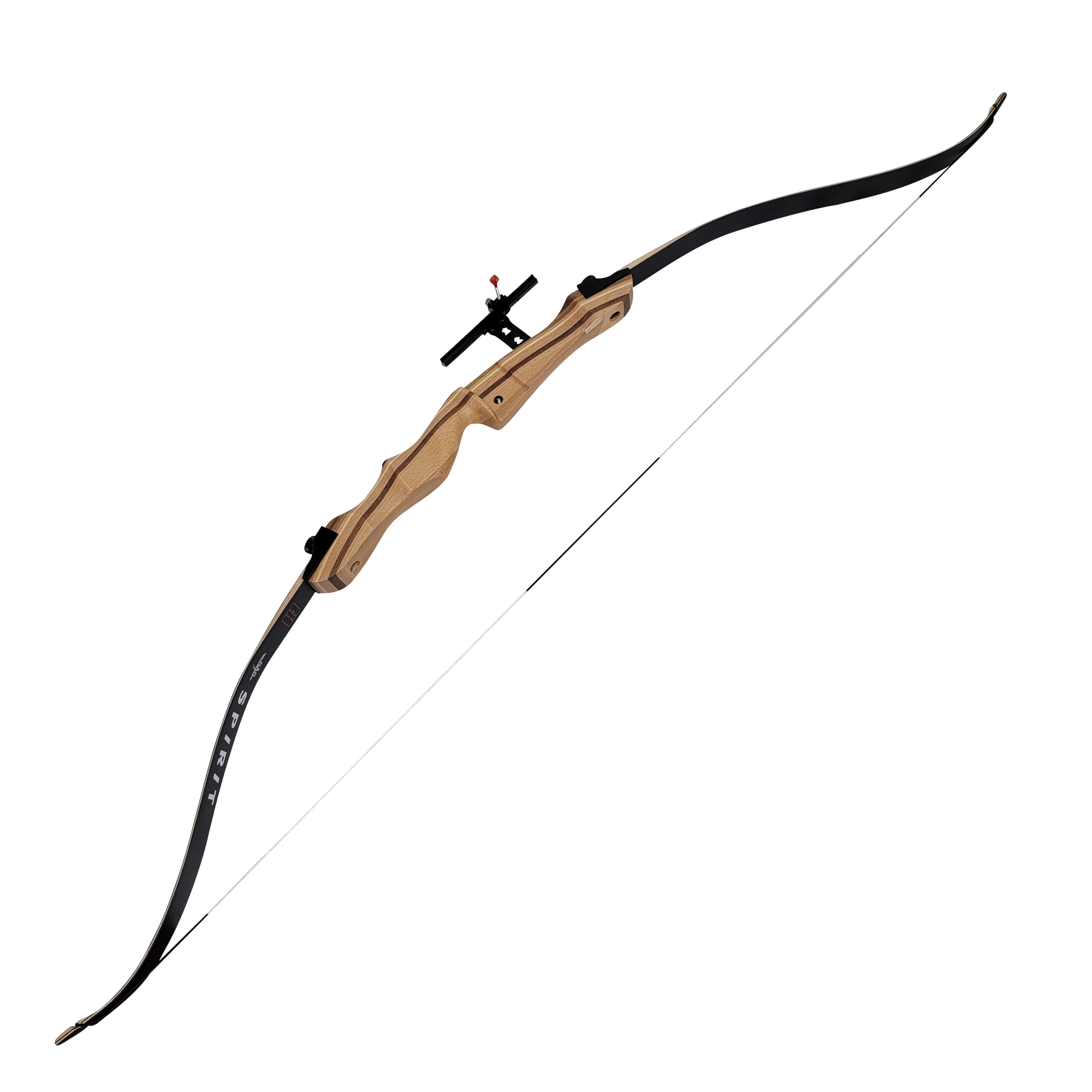 Southland Archery Supply Spirit Jr 54" Black Beginner Youth Wooden Archery Bow Package - Left Hand - 22 LBS.
