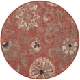 thumbnail image 3 of Unique Loom Outdoor Botanical Collection Area Rug - Fern (3' 1" Round Terracotta/Ivory), 3 of 9