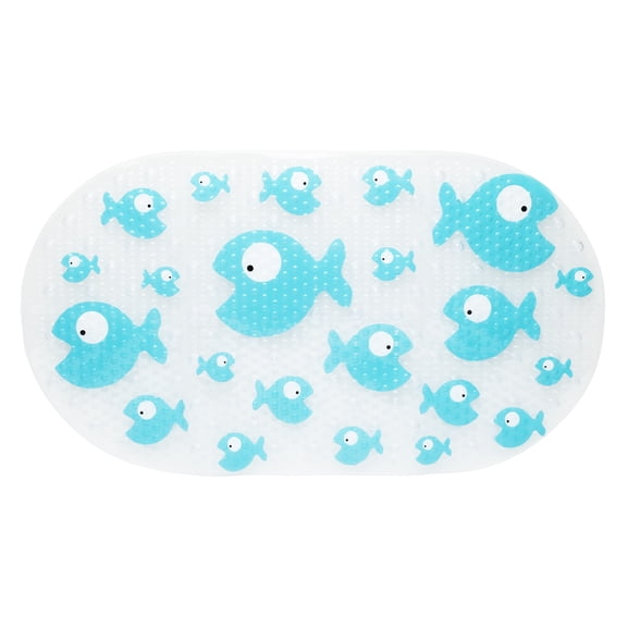 Bizzu Large Blue Non-Slip Plastic Bathtub Mat for Baby and Toddler