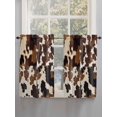 thumbnail image 3 of Tier Curtains 45 Inches Long, Cow Patterned Window Treatment Curtain Drapes, Vintage Farmhouse Abstract Country Western Small Curtain Drapes for Bathroom Laundry Room, 27.5"x45", 2 Panels, 3 of 7