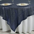 thumbnail image 4 of BalsaCircle 90" x 90" Navy Blue Square Sequined Table Overlays Wedding Party Tablecloth, 4 of 7