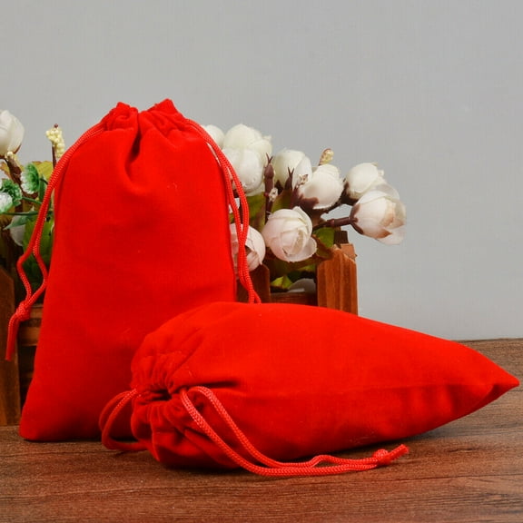 10-100pcs Velvet Drawstring Pouch Jewelry Baggie Ring Party Wedding Gift Bag