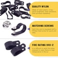 thumbnail image 3 of shiyou-60 Pack Black 5/8 Inch Nylon Plastic R-Type Cable Clips Clamp Kit, Nylon Screw Mounting Cord Fastener Clips with 60 Pack Screws for Wire Management, 3 of 4