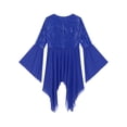 thumbnail image 6 of YiZYiF Womens Sequins Chiffon Praise Dance Tunic Overlays Tops Flare Sleeve Worship Dancewear Blue XL, 6 of 7