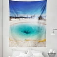 thumbnail image 1 of Yellowstone Tapestry, Volcanic Hot Spring in Yellowstone Park Snowy Winter Sky Landscape Picture, Fabric Wall Hanging Decor for Bedroom Living Room Dorm, 5 Sizes, Turquoise Blue, by Ambesonne, 1 of 1