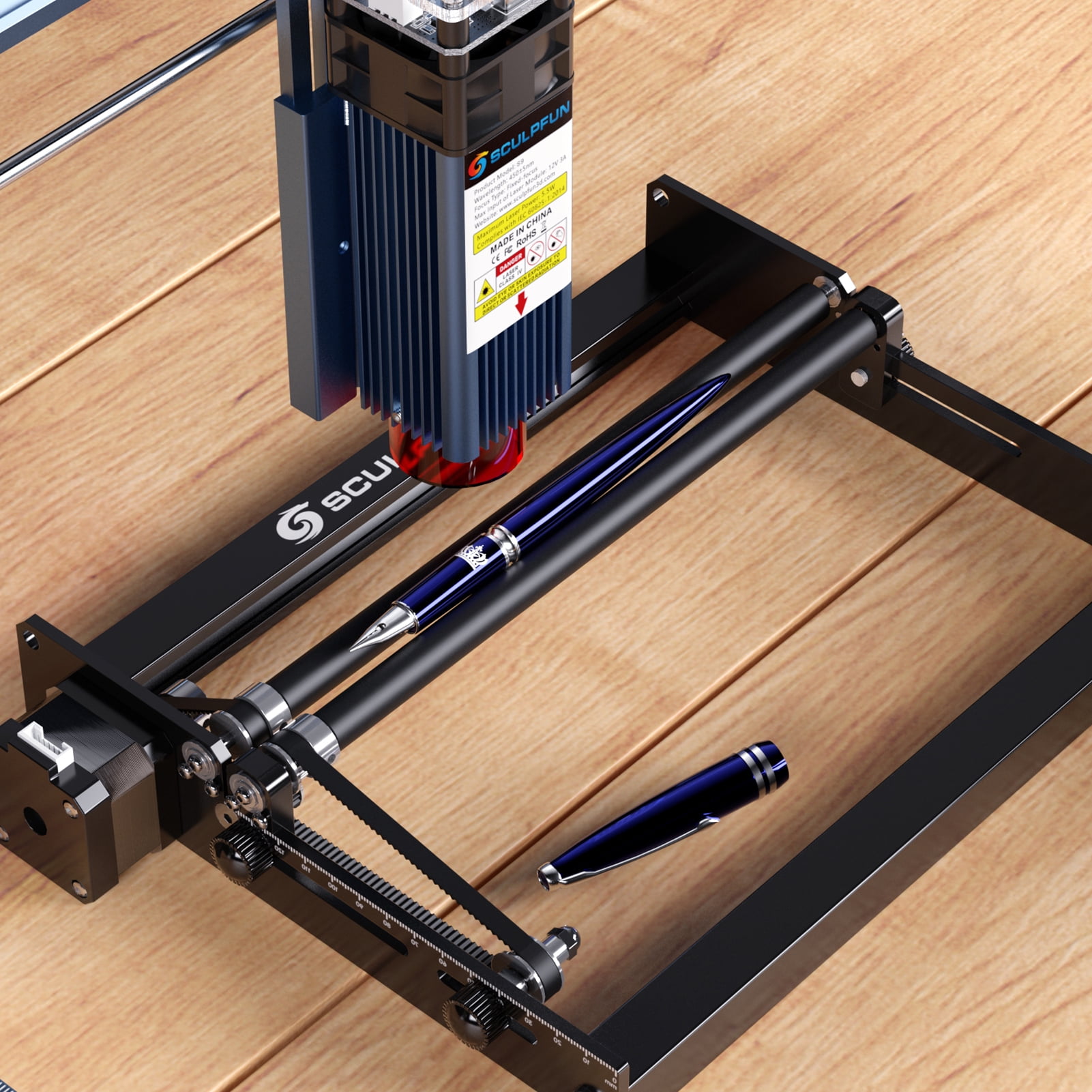 SCULPFUN SCULPFUN Roller Engraver Y-axis Roller 360° Rotating for 6-150mm Different Engraving Diameter for Engraving Cylindrical Objects Cans