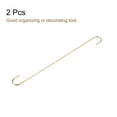 thumbnail image 3 of S Hanging Hooks, 16inch(400mm) Extra Long Steel Hanger, Gold Tone, 2Pack, 3 of 6