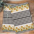 thumbnail image 4 of Sunflower Kitchen Towels Set of 2, Water Absorbent Dish Towel, Retro Buffalo Plaid Black White Country Bee Decorative Hand Towels - Quick Drying Cloth for Cooking Baking, 18x28 Inch, 4 of 8