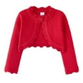 thumbnail image 2 of Girls' Long Sleeve Knit Cardigan Sweater – Open Front Bolero Shrug with Single Button, Soft Comfortable Layering Top for Toddlers to Kids, Everyday Wear Over Dresses, 2 of 4