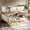 Antique White with Natural, variant on Bellemave Full Over Full Solid Rubber Wood Bunk Bed with Trundle and Ladder Convertible into 2 Full Size Beds with Headboard and Footboard 2 Full Bunk Bed with Twin Trundle, White