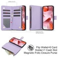 thumbnail image 2 of Dteck for Google Pixel 9 Pro XL Case, Crossbody Shoulder Strap RFID Blocking Shockproof Magnetic Closure Flip Stand Card Slot Wallet Zipper Lanyard Phone Case Cover, Purple, 2 of 10