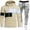 Coffee, variant on Admvng 2 Piece Sets for Men Color Blocked Hooded Sweatshirt Drawstring Pants Casual Outwear Set, Size M-3XL