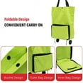 thumbnail image 6 of Oxford Cloth Foldable Shopping Cart With Wheels，Portable Hand-held Collapsible Sundries Bag，Reusable Grocery Shopping Cart Bag，Green, 6 of 9