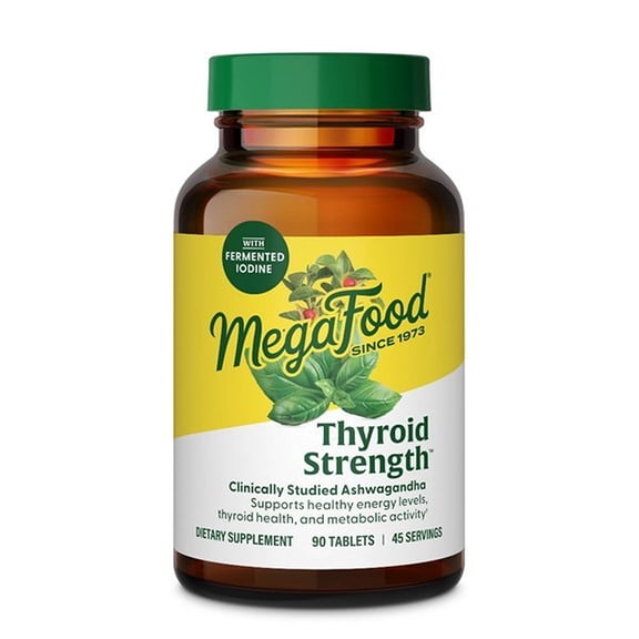 MegaFood Thyroid Strength - Ashwagandha, Zinc, Selenium, Iodine - Vegetarian - 45 Servings