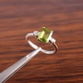 thumbnail image 2 of Peridot Ring Sterling Silver , Oval Cut Gemstone Ring , August Birthstone , Peridot Ring Silver, Peridot Ring Women, Promise Ring, 2 of 3