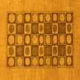 thumbnail image 1 of Ahgly Company Indoor Square Checkered Yellow Modern Area Rugs, 4' Square, 1 of 4