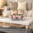 thumbnail image 2 of Mason Jar Centerpiece for Table, Island Centerpiece Decor with 2 Pink Mason Jars,Rose Bouquet Flowers for Home,Coffee Table,Dining Room, New Home Housewarming Gift, 2 of 8
