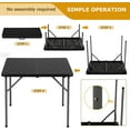 thumbnail image 2 of NiamVelo 34 in Square Folding Table, Small Card Table Plastic Foldable Table Indoor& Outdoor Dining Table for Party, Picnic，Camping, Black, 2 of 8