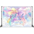 thumbnail image 4 of Bow Colorful Beautiful Backdrop On Cloud 9 Birthday Backdrop for Girls Photography Background Decoration Colorful Modern Beautiful Fabric Photo Shoot Studio Props, 4 of 5
