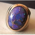 thumbnail image 6 of Purple Copper Turquoise Mens Ring, Natural Copper Turquoise, Silver Jewelry, 925 Silver Ring, Birthday Gift, Heavy Mens Ring, Arabic Design, Ottoman Style Ring, Christmas, Turkey Mens Signet Ring, 6 of 6