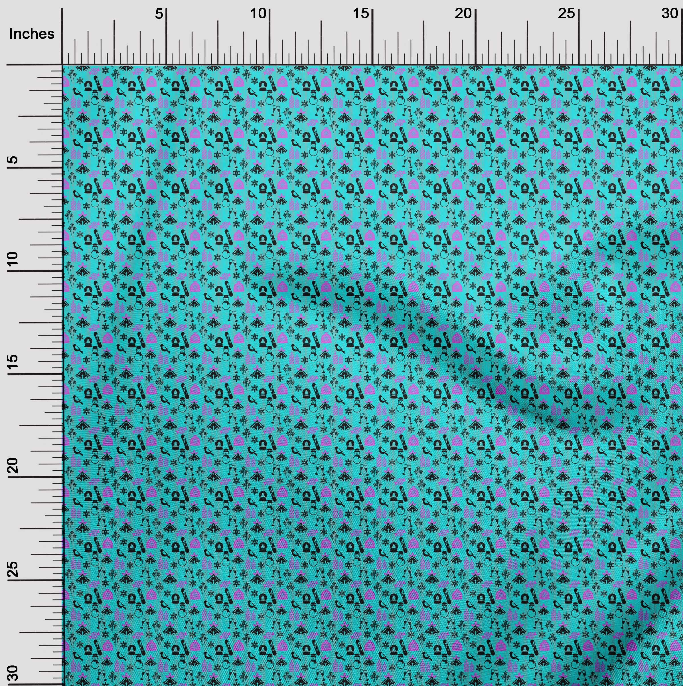 oneOone Polyester Lycra Red Fabric Christmas Christmas Dress Material Fabric Print Fabric By The Yard 56 Inch Wide - MM