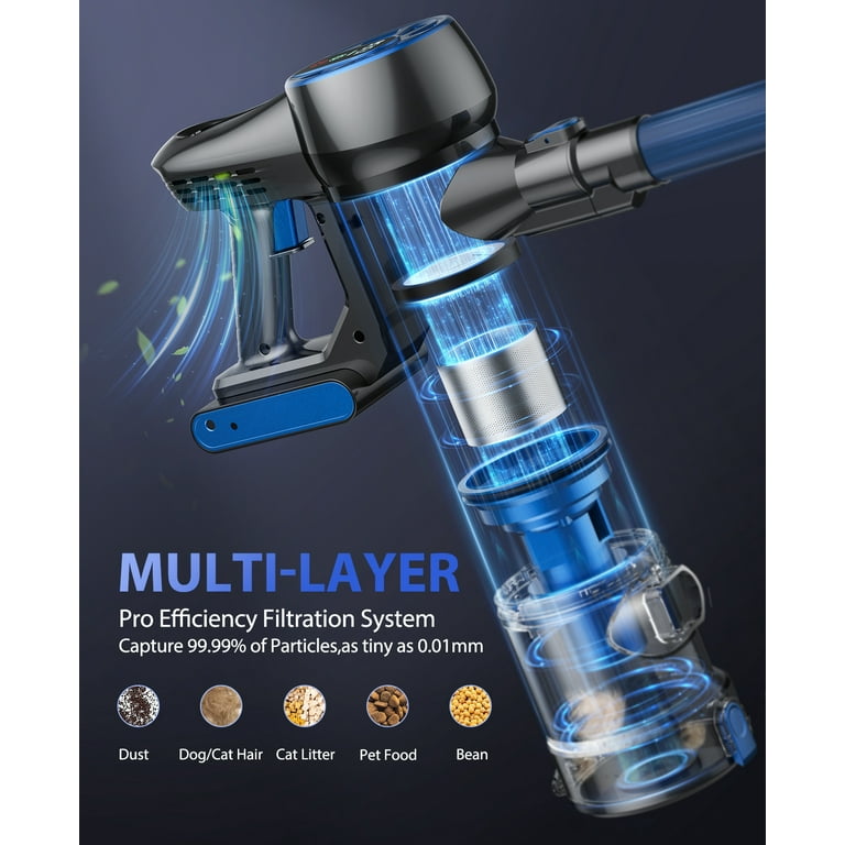 Mickersy Cordless Vacuum Cleaner, 450W Brushless Motor, 55min