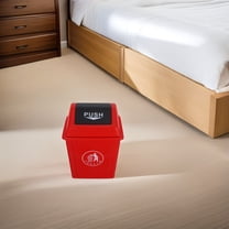 WRITWAA Red Plastic Swing Lid Trash Can for Kitchen with 10L Capacity